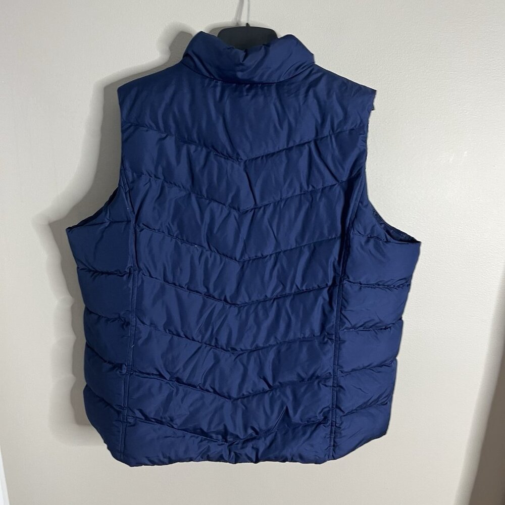 Lands End Vest Blue Size 1X Down Puffer Full Zip - Picture 3 of 6